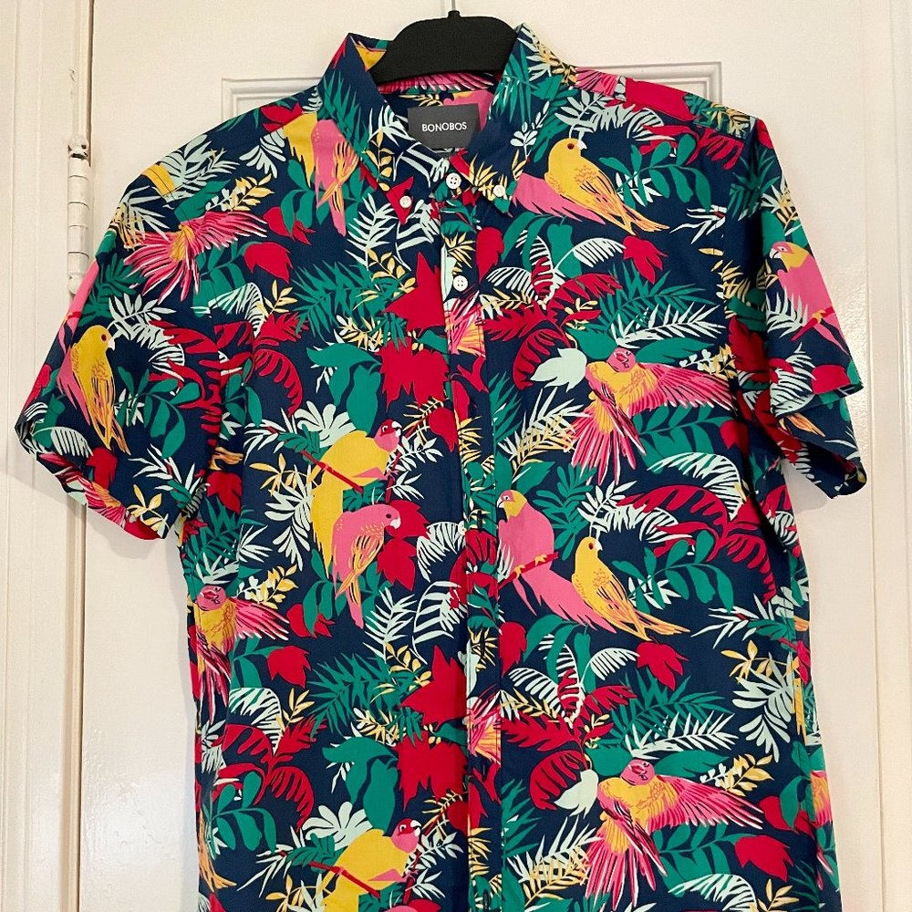 Bonobos Men's Short-sleeve Button Down Shirt - Size Large - Slim Fita